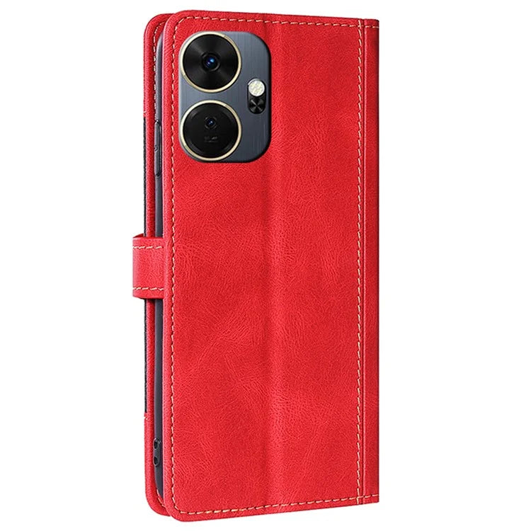 For itel P55+ Protective Case Wallet-Style PU Leather Straw Hat Phone Cover