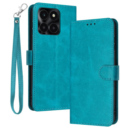 For Honor X6a 4G Shockproof PU Leather Phone Case Wallet Cell Phone Stand Cover with Strap