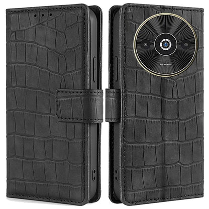For Xiaomi Redmi A3 / Poco C61 4G Phone Case Crocodile Texture Stand Shockproof Leather Cover