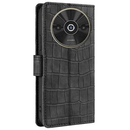 For Xiaomi Redmi A3 / Poco C61 4G Phone Case Crocodile Texture Stand Shockproof Leather Cover