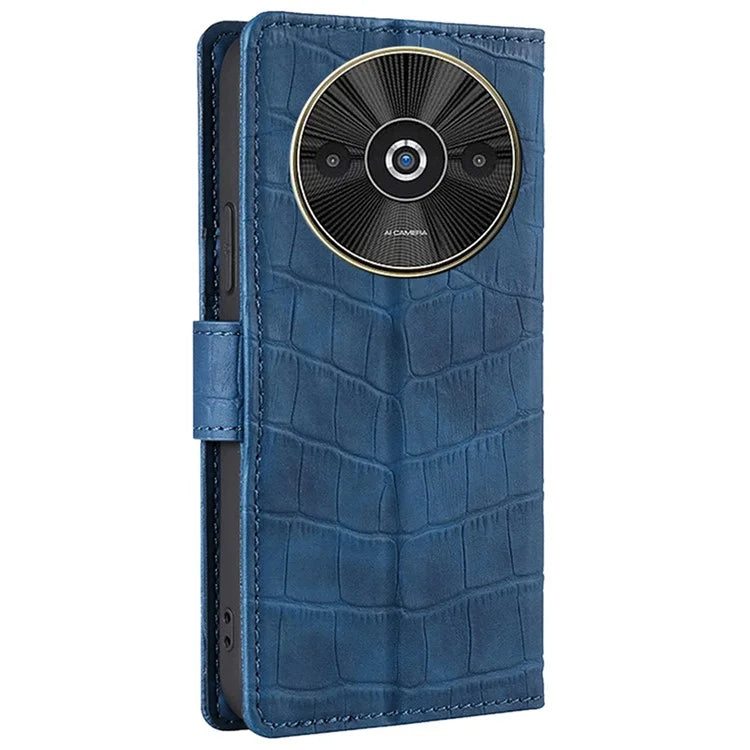 For Xiaomi Redmi A3 / Poco C61 4G Phone Case Crocodile Texture Stand Shockproof Leather Cover