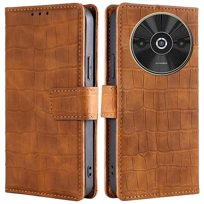 For Xiaomi Redmi A3 / Poco C61 4G Phone Case Crocodile Texture Stand Shockproof Leather Cover