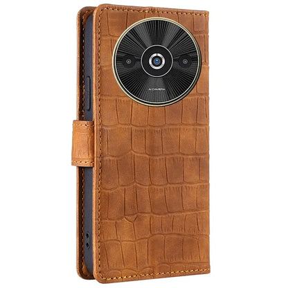 For Xiaomi Redmi A3 / Poco C61 4G Phone Case Crocodile Texture Stand Shockproof Leather Cover