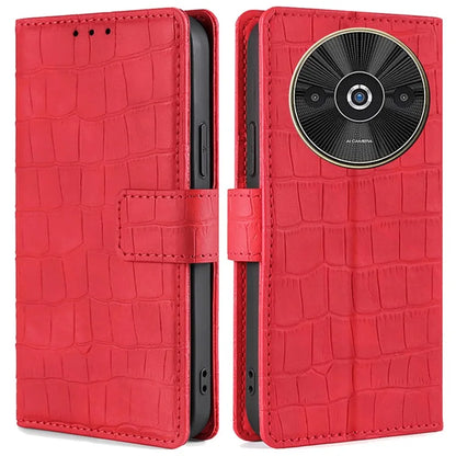 For Xiaomi Redmi A3 / Poco C61 4G Phone Case Crocodile Texture Stand Shockproof Leather Cover