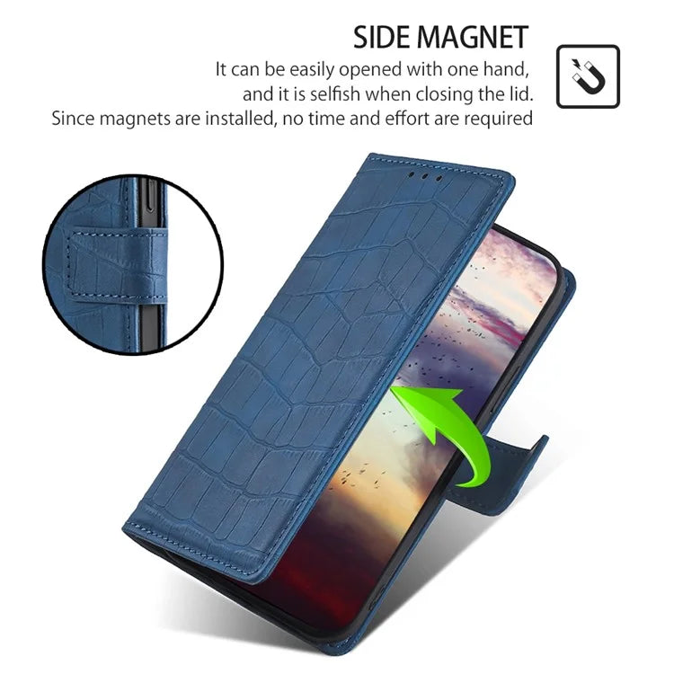 For Xiaomi Redmi Turbo 3 5G / Poco F6 5G Case Crocodile Texture Leather Flip Stand Phone Cover