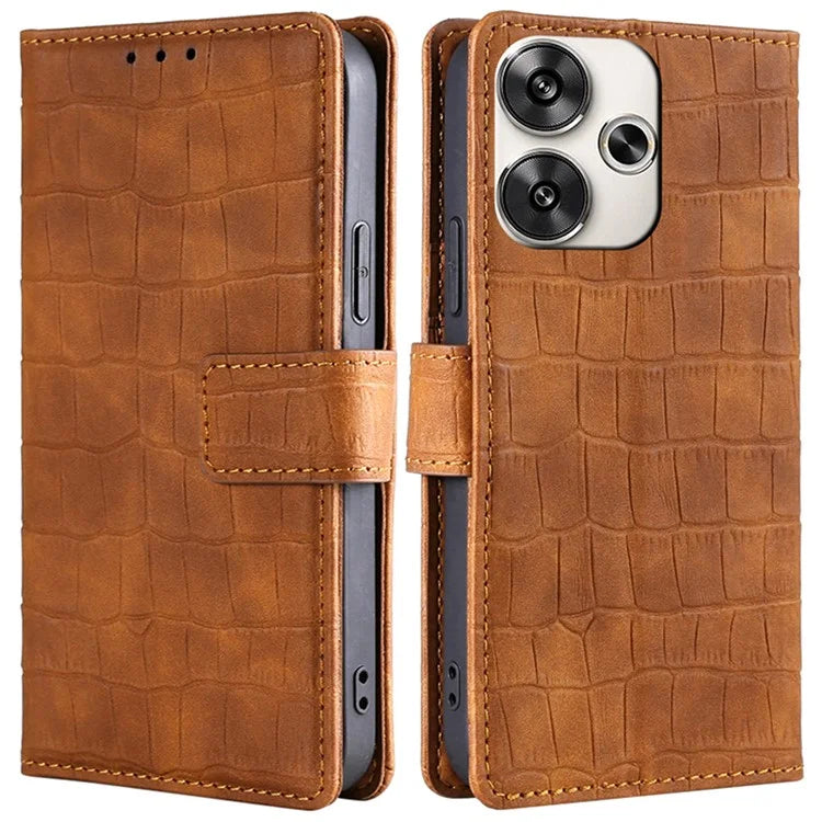 For Xiaomi Redmi Turbo 3 5G / Poco F6 5G Case Crocodile Texture Leather Flip Stand Phone Cover