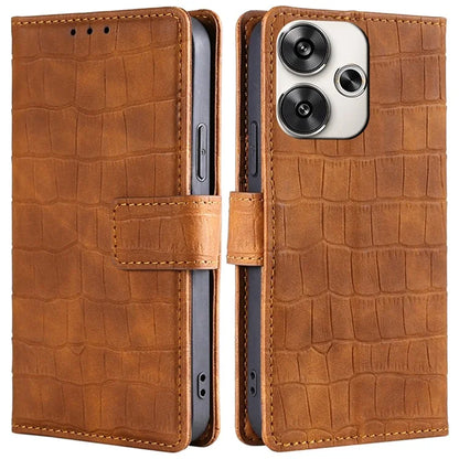 For Xiaomi Redmi Turbo 3 5G / Poco F6 5G Case Crocodile Texture Leather Flip Stand Phone Cover