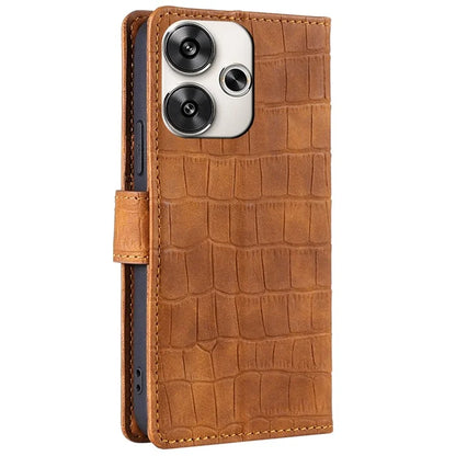 For Xiaomi Redmi Turbo 3 5G / Poco F6 5G Case Crocodile Texture Leather Flip Stand Phone Cover