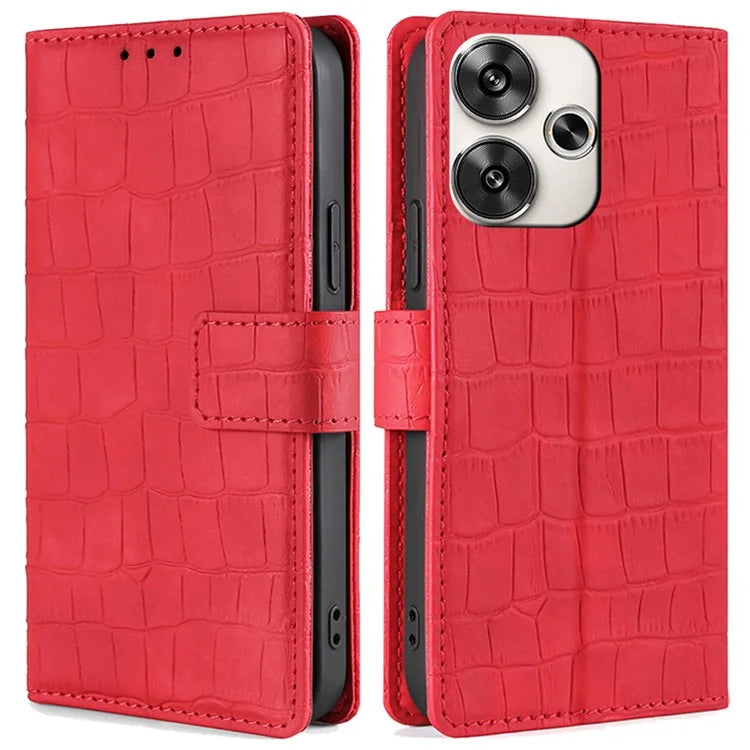 For Xiaomi Redmi Turbo 3 5G / Poco F6 5G Case Crocodile Texture Leather Flip Stand Phone Cover