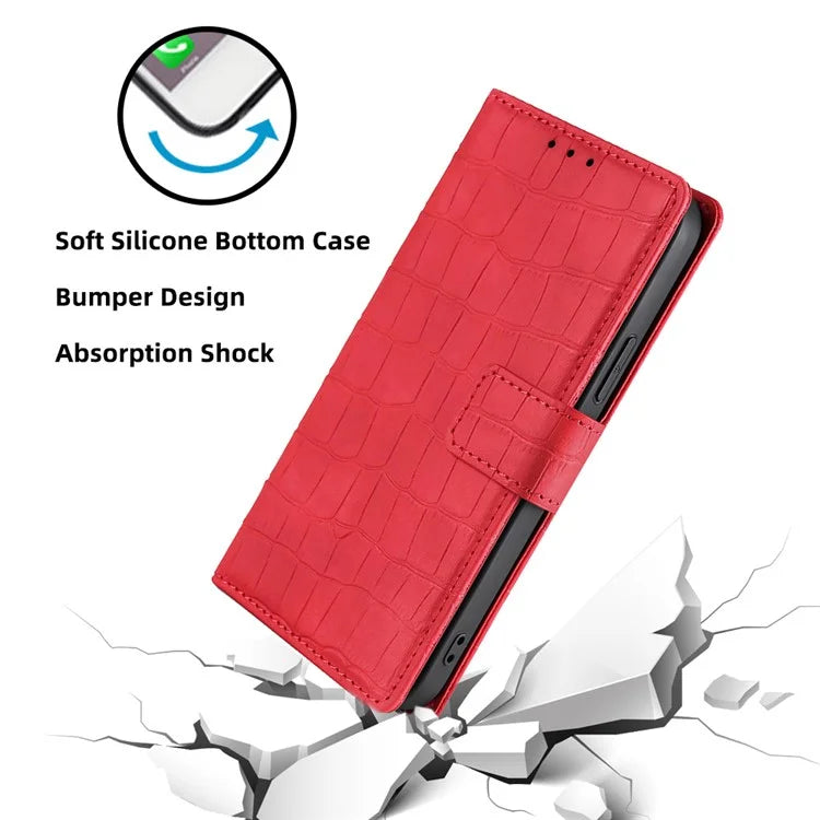 For Xiaomi Redmi Turbo 3 5G / Poco F6 5G Case Crocodile Texture Leather Flip Stand Phone Cover