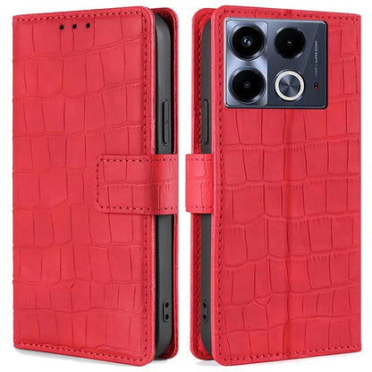 For Infinix Note 40 Case Skin-Touch Crocodile Texture Leather Protective Phone Cover