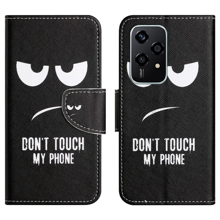 For Honor 200 Lite Case Pattern Printing Leather Folio Flip Phone Cover Stand