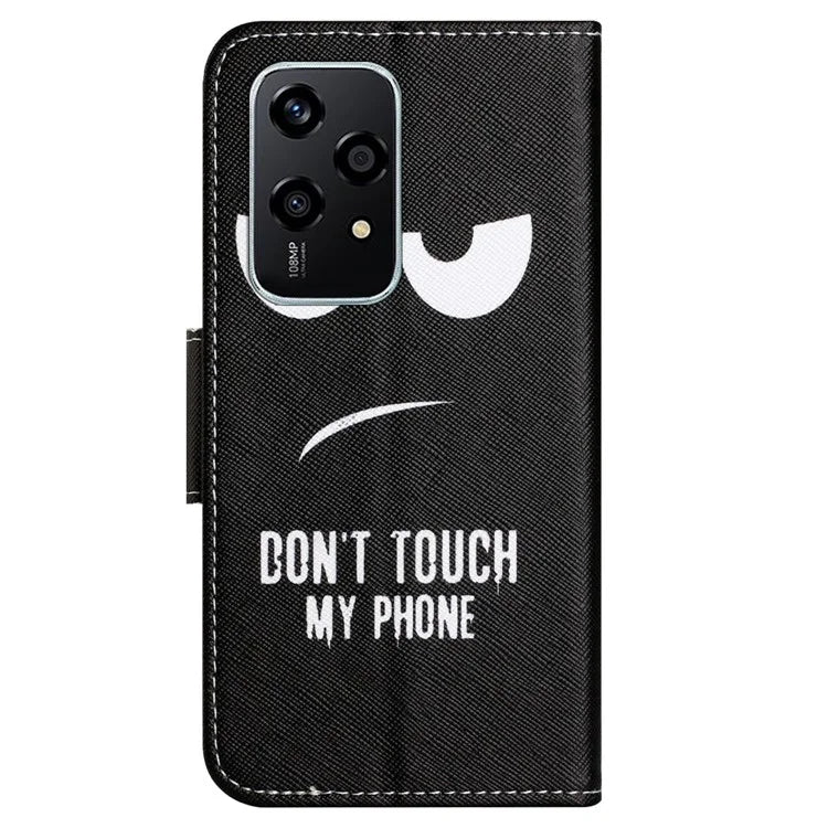 For Honor 200 Lite Case Pattern Printing Leather Folio Flip Phone Cover Stand