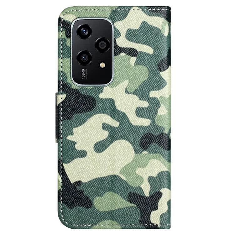 For Honor 200 Lite Case Pattern Printing Leather Folio Flip Phone Cover Stand