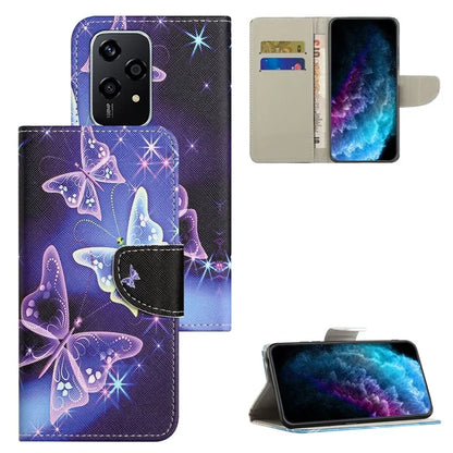 For Honor 200 Lite Case Pattern Printing Leather Folio Flip Phone Cover Stand