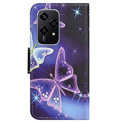 For Honor 200 Lite Case Pattern Printing Leather Folio Flip Phone Cover Stand
