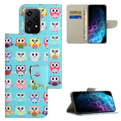 For Honor 200 Lite Case Pattern Printing Leather Folio Flip Phone Cover Stand