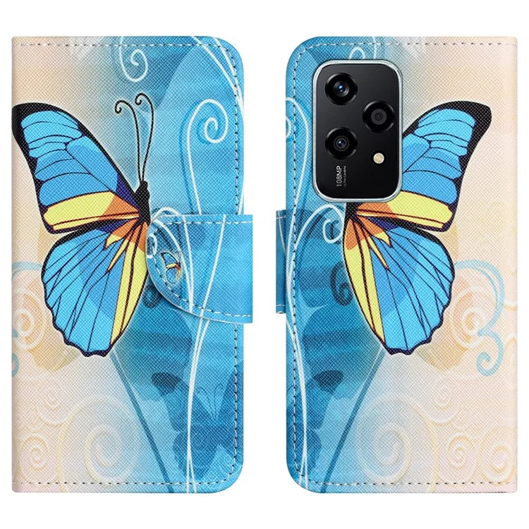 For Honor 200 Lite Case Pattern Printing Leather Folio Flip Phone Cover Stand