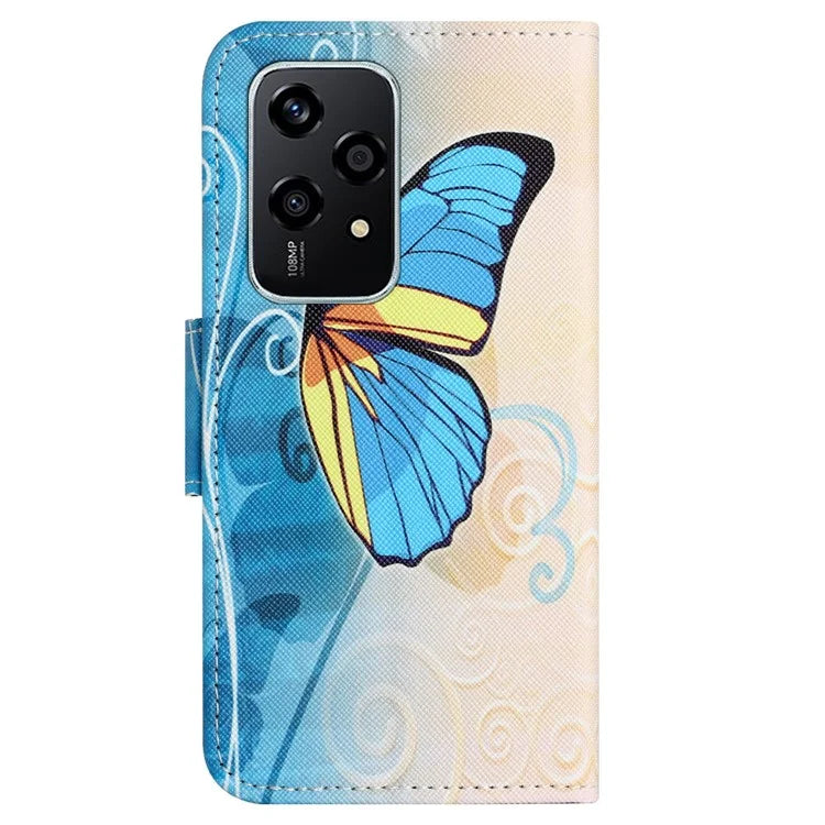 For Honor 200 Lite Case Pattern Printing Leather Folio Flip Phone Cover Stand