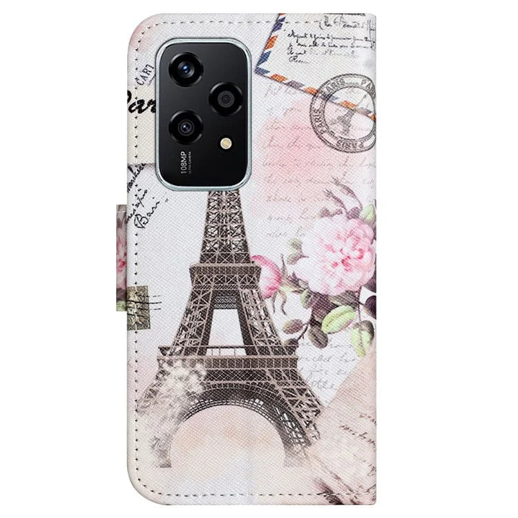 For Honor 200 Lite Case Pattern Printing Leather Folio Flip Phone Cover Stand