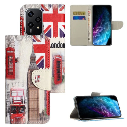 For Honor 200 Lite Case Pattern Printing Leather Folio Flip Phone Cover Stand