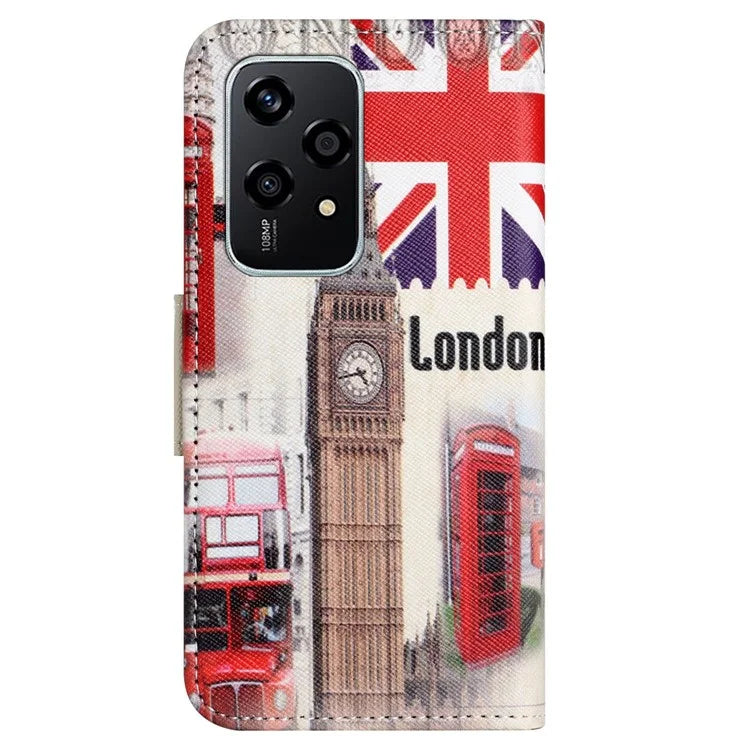 For Honor 200 Lite Case Pattern Printing Leather Folio Flip Phone Cover Stand