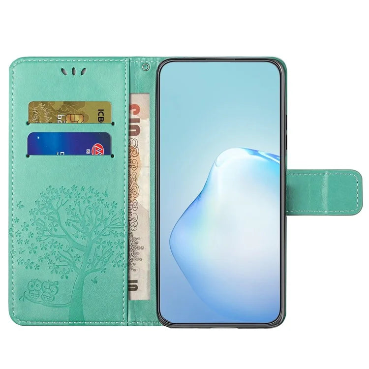 Phone Case for Honor 200 Lite Shell Imprinted Owl Tree Stand Leather Cover