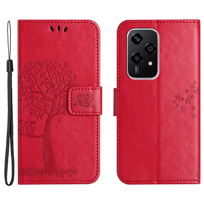 Phone Case for Honor 200 Lite Shell Imprinted Owl Tree Stand Leather Cover