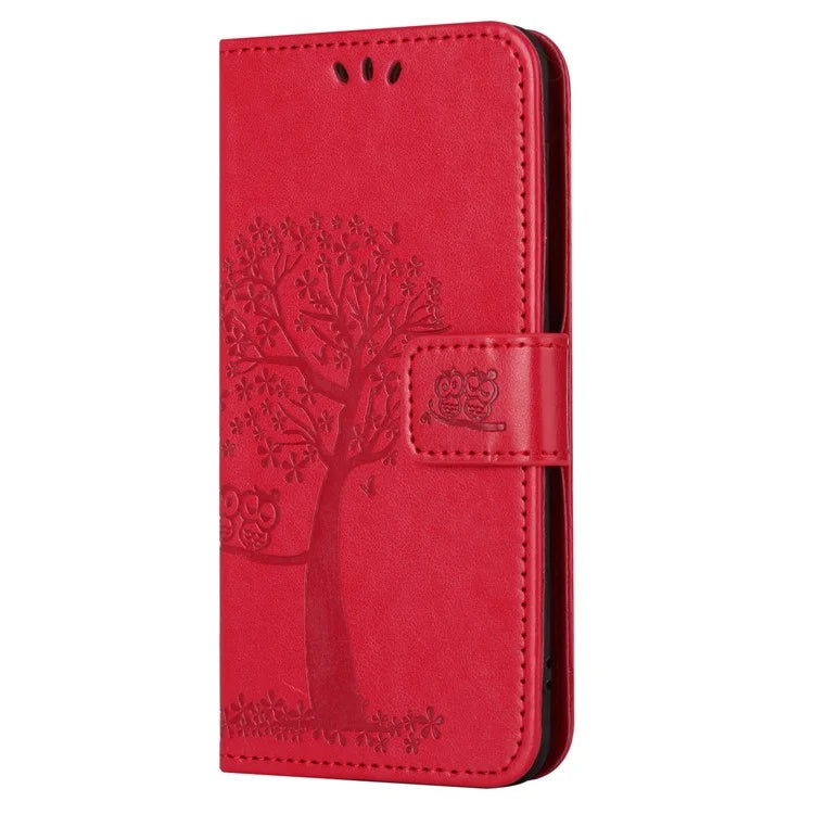 Phone Case for Honor 200 Lite Shell Imprinted Owl Tree Stand Leather Cover