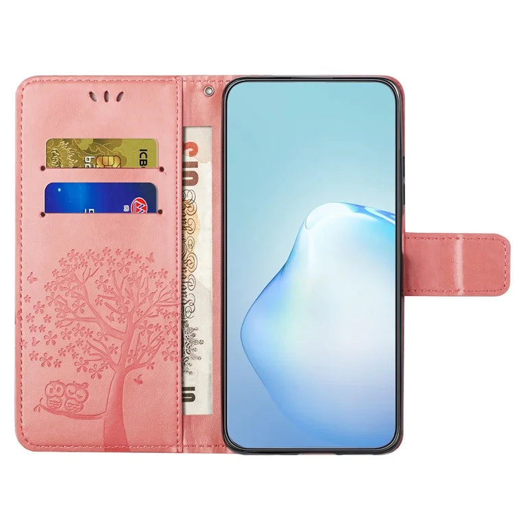 Phone Case for Honor 200 Lite Shell Imprinted Owl Tree Stand Leather Cover