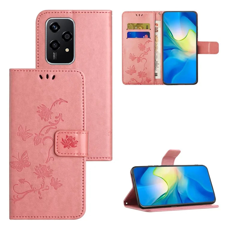 For Honor 200 Lite Case Butterfly Flower Leather Wallet Book Stand Phone Cover