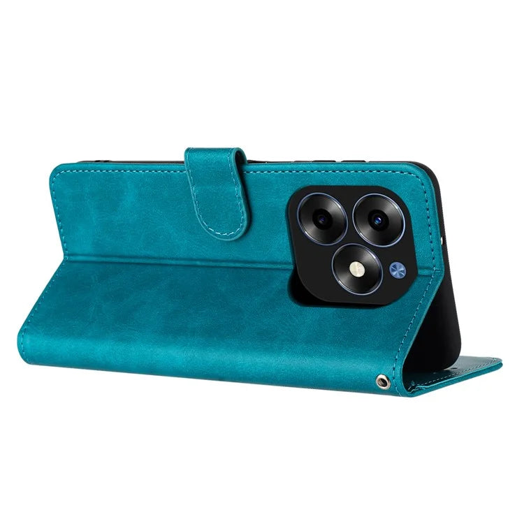 Shockproof Case for itel S23+ PU Leather Phone Cover with Strap