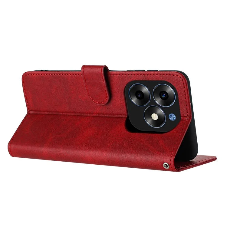 Shockproof Case for itel S23+ PU Leather Phone Cover with Strap