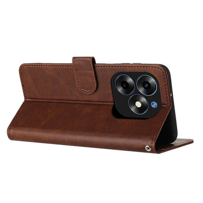 Shockproof Case for itel S23+ PU Leather Phone Cover with Strap