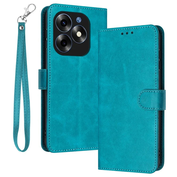 For itel A70 Case Leather Wallet Magnetic Clasp Flip Stand Mobile Phone Cover