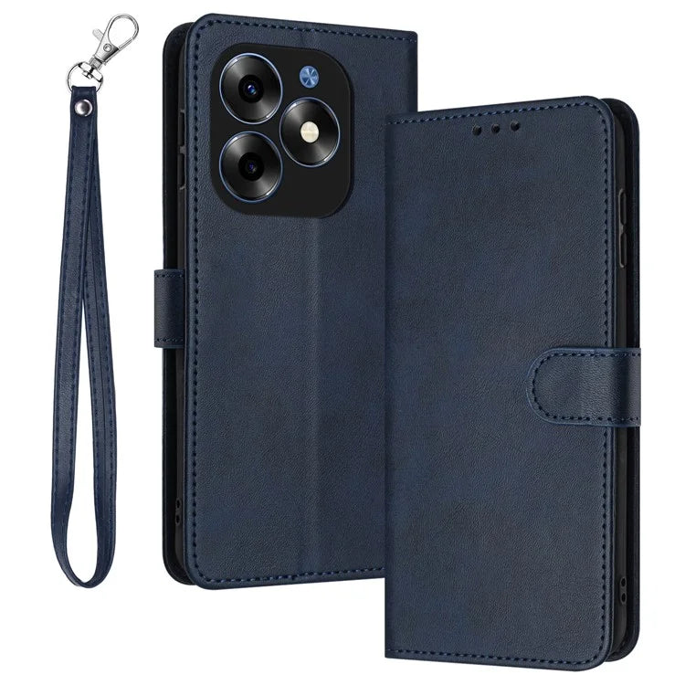 For itel A70 Case Leather Wallet Magnetic Clasp Flip Stand Mobile Phone Cover