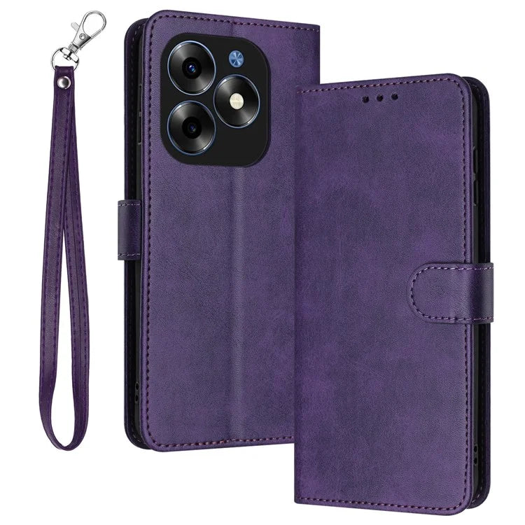 For itel A70 Case Leather Wallet Magnetic Clasp Flip Stand Mobile Phone Cover