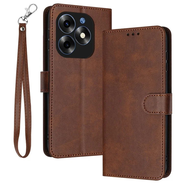 For itel A70 Case Leather Wallet Magnetic Clasp Flip Stand Mobile Phone Cover