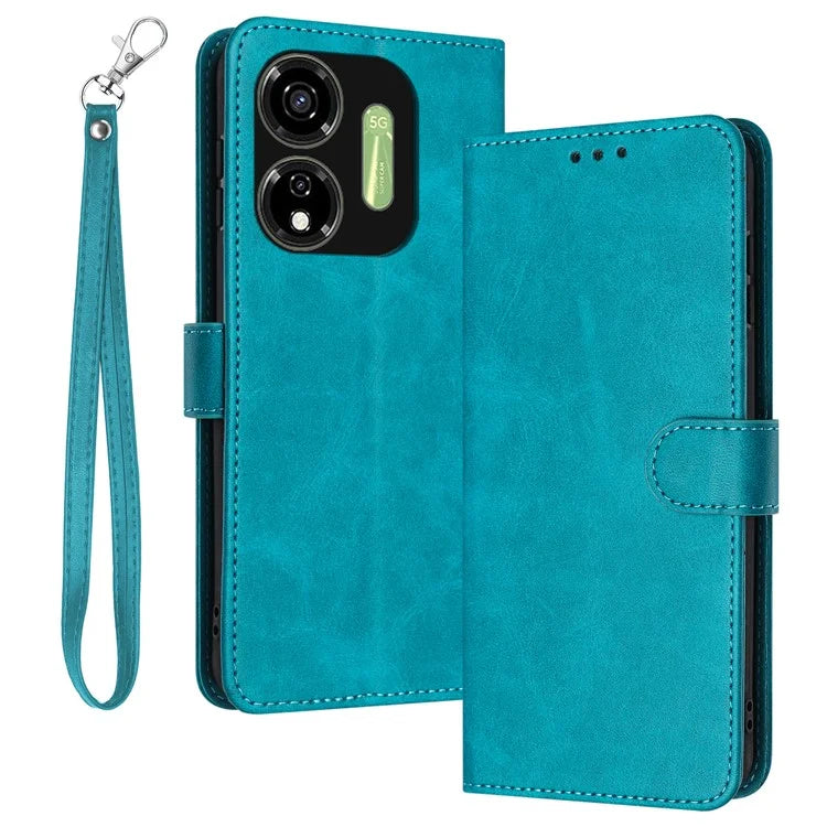 Case for itel P55 5G P661N Stand Wallet PU Leather Phone Cover with Strap
