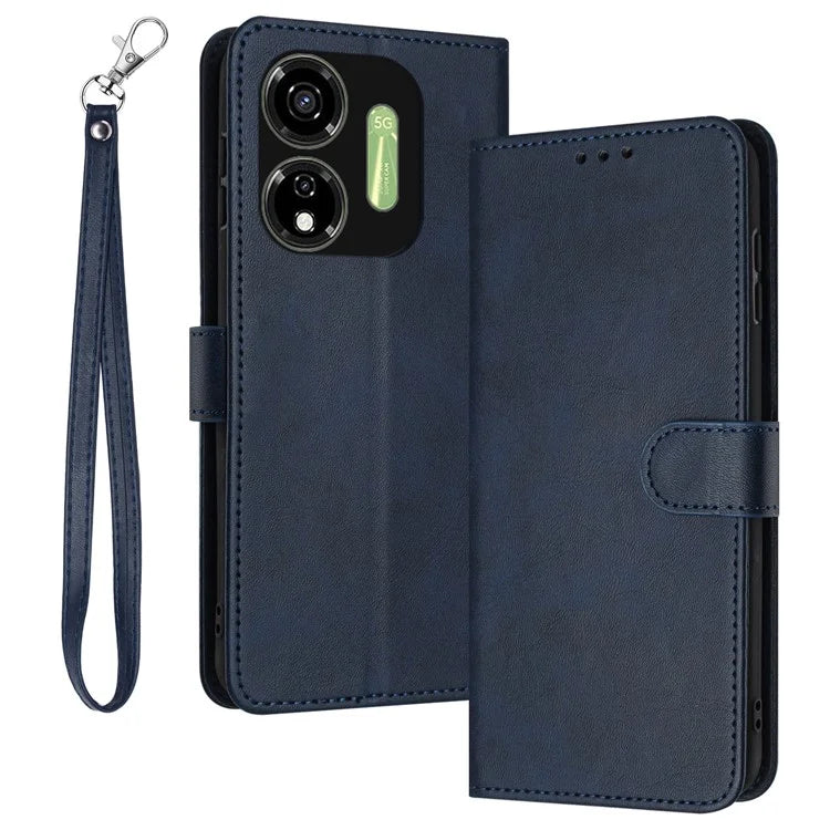 Case for itel P55 5G P661N Stand Wallet PU Leather Phone Cover with Strap