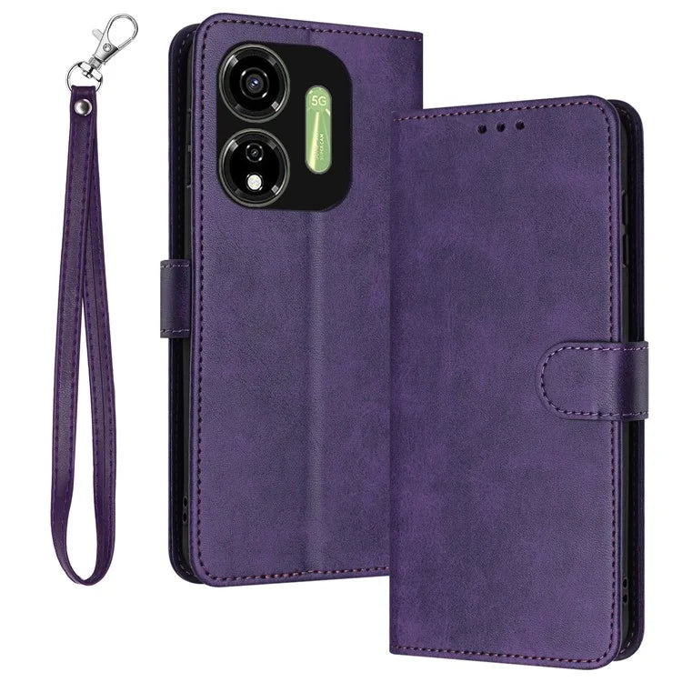 Case for itel P55 5G P661N Stand Wallet PU Leather Phone Cover with Strap