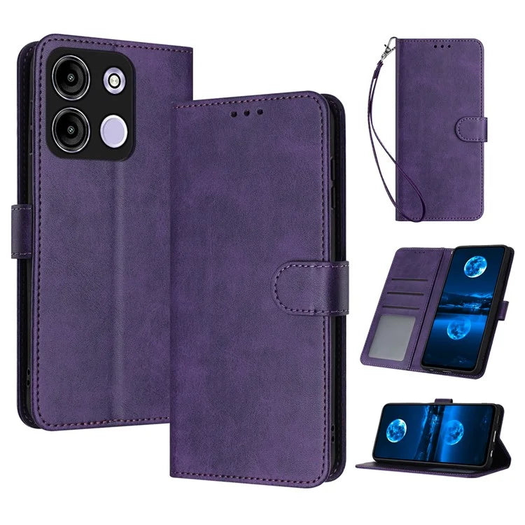 Stand Case for itel A60 / A60S PU Leather Wallet Phone Cover with Strap