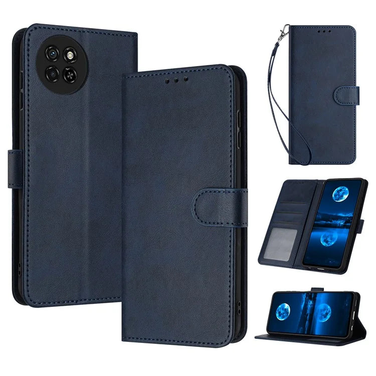 For itel S23 Full Protection Case Calf Texture PU Leather Stand Phone Cover