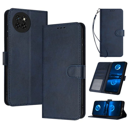For itel S23 Full Protection Case Calf Texture PU Leather Stand Phone Cover