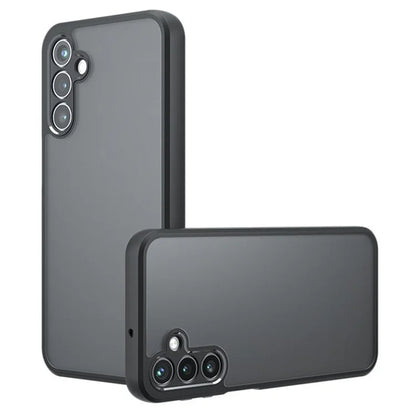 For Samsung Galaxy F15 5G Case Matte Anti-Fingerprint TPU+PC Phone Back Shell, Transparent Black