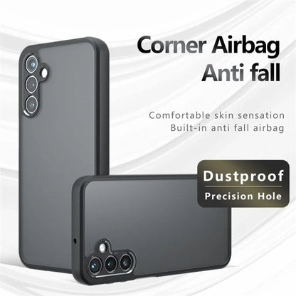 For Samsung Galaxy F15 5G Case Matte Anti-Fingerprint TPU+PC Phone Back Shell, Transparent Black