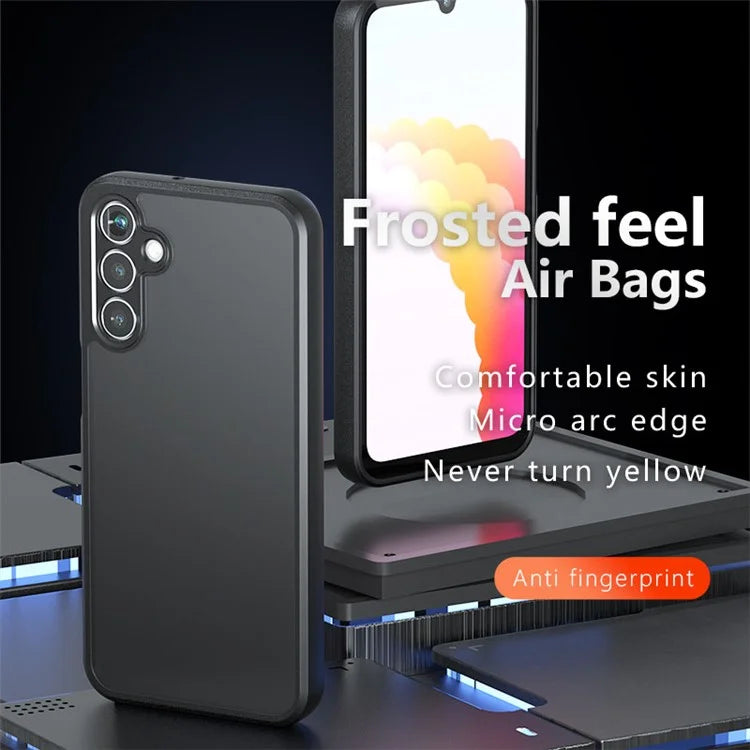 For Samsung Galaxy F15 5G Case Matte Anti-Fingerprint TPU+PC Phone Back Shell, Transparent Black