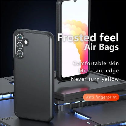 For Samsung Galaxy F15 5G Case Matte Anti-Fingerprint TPU+PC Phone Back Shell, Transparent Black