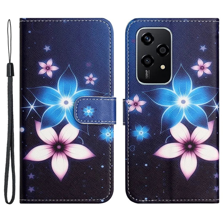 For Honor 200 Lite Case Cross Texture Leather Flip Pattern Phone Cover