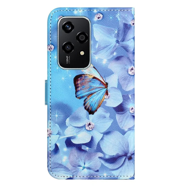 For Honor 200 Lite Case Cross Texture Leather Flip Pattern Phone Cover